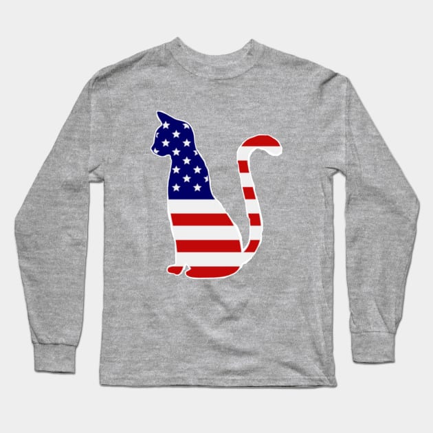 USA Flag CAT Long Sleeve T-Shirt by O.M design